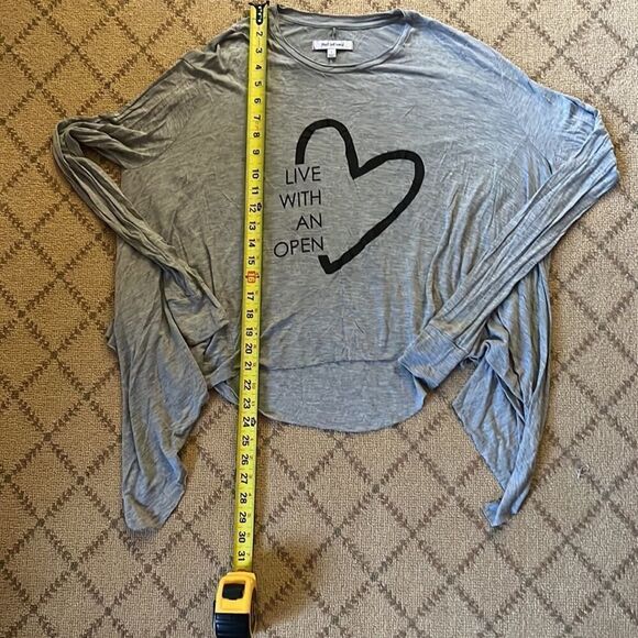 peace love world white flowy boho top “I Believe” NWOT S - Picture 5 of 12